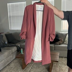 Blush quarter sleeve blazer